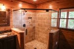 Full bathroom on the main level with walk-in shower 